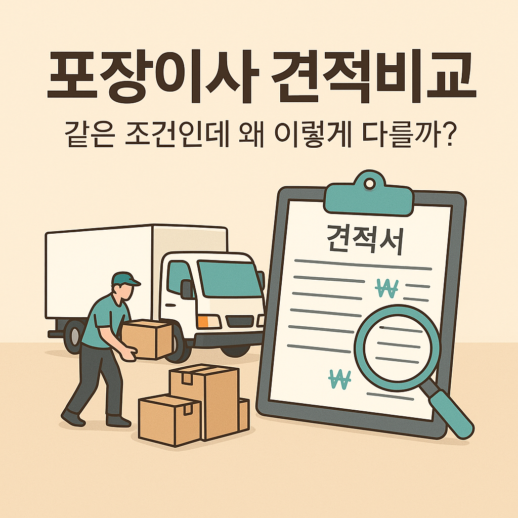 포장이사 견적비교, 같은 조건인데 왜 이렇게 금액 차이가 날까?